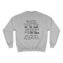 Load image into Gallery viewer, U.S. Constitution Designed Emancipation Trump - Biden TeeAllAboutIt x Champion Sweatshirt