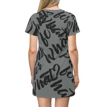 Load image into Gallery viewer, "PANTS FOR WHAT" (charcoal) T-shirt Dress