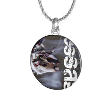 Load image into Gallery viewer, mesSAGE single loop laurel coined necklace