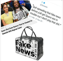 Load image into Gallery viewer, Stamped "Fake News" Bag Inspired by Saweetie