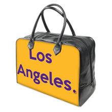 Load image into Gallery viewer, LA Los Angeles  Lakers colors LEATHER Carry on Travel / Gym / Handbag