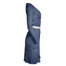 Load image into Gallery viewer, Jeanly Patchwork Wrap Dress