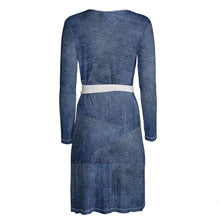 Load image into Gallery viewer, Jeanly Patchwork Wrap Dress