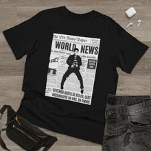 Load image into Gallery viewer, World News ELVIS Unisex Deluxe T-shirt (Black w/white)