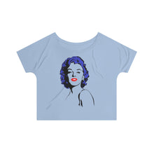 Load image into Gallery viewer, " Marilyn Monroe " (blue - black hair / red lippie )  Women's Slouchy top
