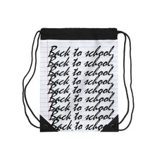 Load image into Gallery viewer, &quot;Back to School&quot; (Cursive) Notebook paper Drawstring Bag