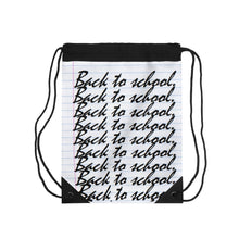 Load image into Gallery viewer, "Back to School" (Cursive) Notebook paper Drawstring Bag