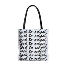 Load image into Gallery viewer, &quot;Back to School&quot; (Cursive) Notebook Paper Tote Bag
