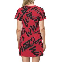 Load image into Gallery viewer, "PANTS FOR WHAT" (red) T-shirt Dress