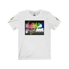 Load image into Gallery viewer, Rockstar " Jazz Personality G Mentality Peace to Soul Train " Unisex Jersey Short Sleeve White Tee