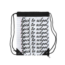 Load image into Gallery viewer, "Back to School" (Cursive) Notebook paper Drawstring Bag