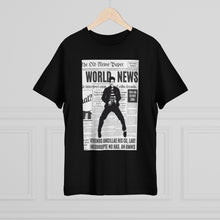 Load image into Gallery viewer, World News ELVIS Unisex Deluxe T-shirt (Black w/white)