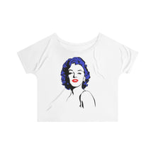 Load image into Gallery viewer, " Marilyn Monroe " (blue - black hair / red lippie )  Women's Slouchy top