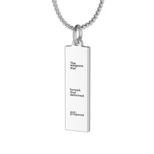 Load image into Gallery viewer, The Weapons That Formed ...sacred reminder Single Loop Necklace
