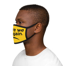 Load image into Gallery viewer, Here We Go Again Yellow Smiley Frown Mixed-Fabric Face Mask