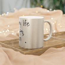 Load image into Gallery viewer, "Living My Life Like It's Golden" Jill Scott Inspired Metallic Mug (Silver)