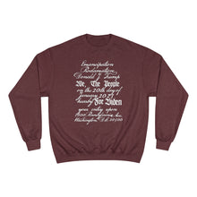 Load image into Gallery viewer, U.S. Constitution Designed Emancipation Trump - Biden TeeAllAboutIt x Champion Sweatshirt