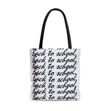 Load image into Gallery viewer, "Back to School" (Cursive) Notebook Paper Tote Bag