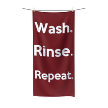 Load image into Gallery viewer, " Wash. Rinse. Repeat " (burgundy) Polycotton Towel