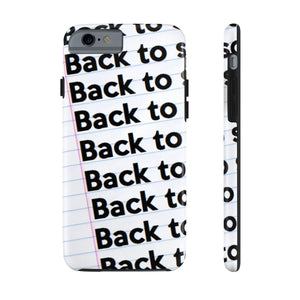 "BACK TO SCHOOL"  Notebook Case Mate Tough Phone Cases (iPhones and Samsung Galaxy)