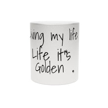 Load image into Gallery viewer, "Living My Life Like It's Golden" Jill Scott Inspired Metallic Mug (Silver)