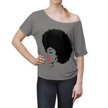 Load image into Gallery viewer, *discount special* " Melanin Melanie " (black fro / red lippie )  Women's Slouchy top