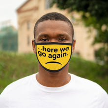Load image into Gallery viewer, Here We Go Again Yellow Smiley Frown Mixed-Fabric Face Mask