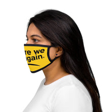 Load image into Gallery viewer, Here We Go Again Yellow Smiley Frown Mixed-Fabric Face Mask