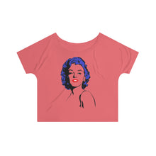 Load image into Gallery viewer, " Marilyn Monroe " (blue - black hair / red lippie )  Women's Slouchy top