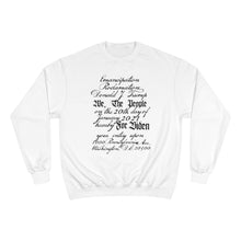 Load image into Gallery viewer, U.S. Constitution Designed Emancipation Trump - Biden TeeAllAboutIt x Champion Sweatshirt