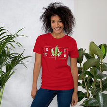 Load image into Gallery viewer, " Self Care " ( cannabis / white ) short-sleeve unisex tee