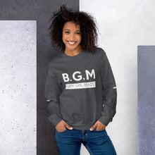 Load image into Gallery viewer, B.G.M Black Girl Magic (white band / sleeved) Unisex Sweatshirt