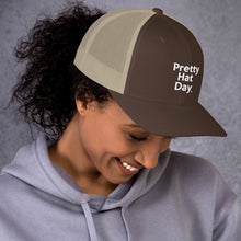 Load image into Gallery viewer, " Pretty Hat Day " (white stitch) Trucker Cap