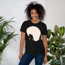 Load image into Gallery viewer, " Melanin Melanie " (red lippie / blonde afro) short-sleeve Unisex tee