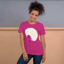 Load image into Gallery viewer, " Melanin Melanie " (red lippie / blonde afro) short-sleeve unisex tee