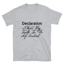 Load image into Gallery viewer, Constitution/Declaration (Self-Evident Truth) short-sleeve unisex tee