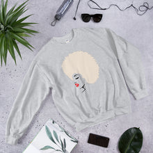 Load image into Gallery viewer, " Melanin Melanie " (red lippie / blonde afro) sweatshirt