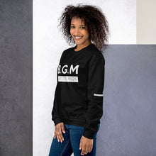 Load image into Gallery viewer, B.G.M Black Girl Magic (white band / sleeved) Unisex Sweatshirt