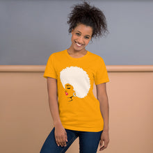 Load image into Gallery viewer, " Melanin Melanie " (red lippie / blonde afro) short-sleeve unisex tee