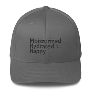 "Moisturized, Hydrated & Happy " structured twill cap
