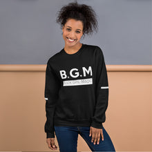 Load image into Gallery viewer, B.G.M Black Girl Magic (white band / sleeved) Unisex Sweatshirt