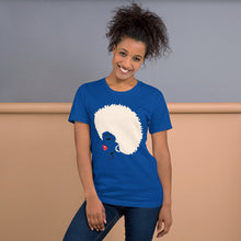 Load image into Gallery viewer, " Melanin Melanie " (red lippie / blonde afro) short-sleeve unisex tee