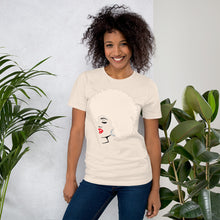 Load image into Gallery viewer, " Melanin Melanie " (red lippie / blonde afro) short-sleeve Unisex tee