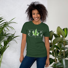 Load image into Gallery viewer, " Self Care " ( cannabis / white ) short-sleeve unisex tee
