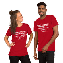 Load image into Gallery viewer, Greta Thunberg v. Trump inspired MAKE AMERICA  ̷G̷R̷E̷A̷T̷ GRETA AGAIN Short-Sleeve Unisex T-Shirt