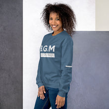 Load image into Gallery viewer, B.G.M Black Girl Magic (white band / sleeved) Unisex Sweatshirt