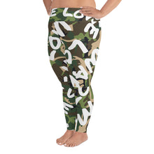 Load image into Gallery viewer, Make Love Not War Plus Size Camou LEGGINGS