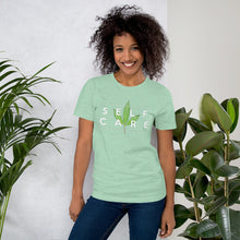 Load image into Gallery viewer, " Self Care " ( cannabis / white ) short-sleeve unisex tee
