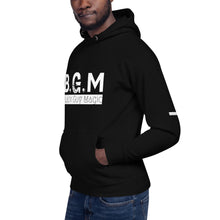 Load image into Gallery viewer, B.G.M (Black Guy Magic / white band / sleeved) Unisex Hoodie