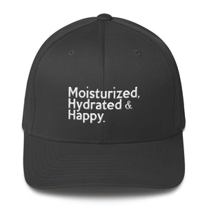 " Moisturized, Hydrated & Happy " structured twill cap